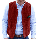 Men's Deerskin Velvet 10-button Suit Vest Best Man Wedding Clothing Jacket Victorian Style Steampunk Casual Business Vest aidase-shop