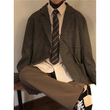 AIDASE  -  Retro Street Style Loose Casual Plaid Suit Jacket for Men And Women Spring Autumn Small Batch College Style Trendy Outerwear aidase-shop