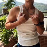 Aidase Korean Tops New Men Fashion Knitting Elastic Vest the Male Sex Solid Color Summer Tank Tops aidase-shop