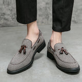AIDASE  -  Luxury Suede Loafers Men Shoes Pointed Toe Thick Bottom Men Formal Dress Shoes Business Office Italian Shoes Men Designer Shoes aidase-shop