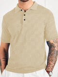 AIDASE  -  [Checkerboard] Texture design sense short-sleeved T-shirt men 2024 summer new fashion brand lapel POLO shirt aidase-shop