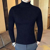 Korean Fashion Autumn Men Casual Vintage Style Sweater Wool Turtleneck Oversize  Winter Men Warm Cotton Pullovers Sweaters aidase-shop