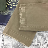 AIDASE  -  Pure Cotton Casual American Retro Faded Cleanfit Slim Fit Khaki een Work Pants Long Trousers Men Straight Cut Regular aidase-shop