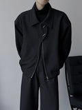 AIDASE  -  Casual Loose Short Black Collar Jacket for Men Stylish Simple Korean Version Versatile Top Outerwear Fashionable Personality aidase-shop