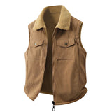 AIDASE  -  Autumn Winter Men's Double-Sided Vests Fashion Thick Warm Sleeveless Coats Male Corduroy Loose Casual Vest Man Solid Waistcoat aidase-shop