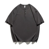 AIDASE  -  Solid Color Short Sleeve T-shirt Men's Summer Fashion Loose Casual Retro Tshirt Couple Streetwear T Shirts aidase-shop