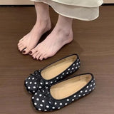 AIDASE  -  Women's Mary Jane Flats Polka Dot Bow Square Toe Soft Bottom Commuting Casual Shoes Spring Summer Comfortable Loafers aidase-shop