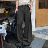 AIDASE  -  Men Pants Solid Color Loose Button Joggers Casual Straight Trousers Men Streetwear 2025 Fashion Male Long Pants S-5XL aidase-shop