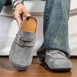 AIDASE  -  Lefu Shoes Men's Lightweight Bean Shoes Summer One Step Push Lazy Breathable Casual Half Support Slippers for Men aidase-shop