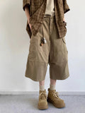 AIDASE  -  Summer New Lazy Sle Pleated Casual Pants Men Women Trend Loose Big ket Wide Leg Workwear Seven Feet Cotton Pants aidase-shop