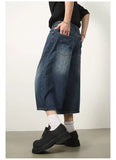 AIDASE  -  Retro Japanese Loose Lazy Sle Slimming Jeans Seven-Five Pants Trendy Summer Cool Feeling adient Color Eight-Five Pants aidase-shop