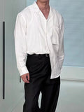 AIDASE  -  Long Sleeve Button-up Pocket Solid Color Shirt For Mens Spring Summer Outdoor Casual Breathable Top Stylish Men Cuba Neck Shirts aidase-shop
