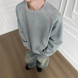 AIDASE  -  Men's Solid Color Deconstructed Long-Sleeved Sweatshirt American Retro Fashion Trend Loose Casual Breathable Niche Men's Tops aidase-shop