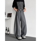 AIDASE  -  Grey Suit Pants Men Oversized Society Mens Black Dress Pants Korean Casual Wide Leg Pants Mens Office Formal Trousers M-3XL aidase-shop