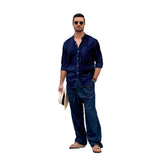 AIDASE  -  New Women's Linen Set Elegant Stand Collar Shirt Modern Pocket Linen Pants 2-Piece Outfits Spring Casual Loose Fit Set aidase-shop