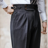 Aidase Lurex Yarn Trousers Pant For Man 2024 Office Trouser Men Business Casual Pant British Social Club Outfits Pantalones Hombre aidase-shop