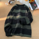 Aidase Korean Clashing Striped Long Sleeve T-Shirt Autumn Man Round Neck Sweatshirt Trendy Couples Loose Fit Male Sweatshirts aidase-shop