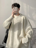 AIDASE  -  Autumn Crew Neck Solid Color Pullover Sweaters For Men Casual Y2K Knitted Sweater High Street Fashion Jumpers Hombre aidase-shop