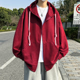Aidase Men Hoodies Harajuku High Street Hooded Sweatshirts Y2K Streetwear Hip Hop Gothic Zip Up Loose Jacket Coats Pullover Tops aidase-shop