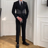 Aidase High Quality Embroidery Patterns Suit Two Piece Wedding Party Suit Groom Banquet Suit Slim Costume Homme Mariage aidase-shop