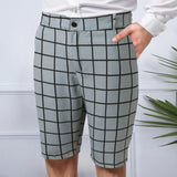 AIDASE  -  Breathable Fit Beach Shorts Swimwear Mens High Waist Casual Suit Plaid Small Straight Leg Mens Shorts Short De Corrida Masculino aidase-shop