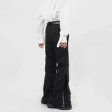 AIDASE  -  Summer New Men's Solid Color Side Zipper Straight Trousers American Fashion Trend Street Hip-Hop Casual Loose Niche Mens Bottoms aidase-shop