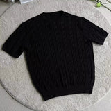 AIDASE  -  Summer New Style Men's T-shirt Loose Casual Short Sleeve Knitted Sweater Crew Neck Thin Material Twist Weave Fashionable Couple aidase-shop
