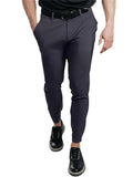 AIDASE  -  Office Business Mens Casual Pants Spring Autumn Stylish Solid Color Elastic Slim Fit Pencil Pants Men Fashion Mid Waist Trousers aidase-shop