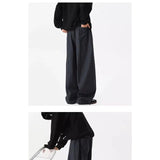 AIDASE  -  Men's Striped Wide Leg Pants High Waist Pleated Casual Trousers aidase-shop