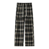 AIDASE  -  Men's Plaid Casual Pants Loose Straight Hong Kong Style Spring Autumn New Fashion Comfortable Breathable Men's Trousers aidase-shop