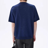 AIDASE  -  Men's Fashion Graphic Print Knit T Shirts Spring Summer Casual O Neck Short Sleeve T-shirt Vintage Mens Knitting Pullover aidase-shop