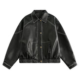 Aidase  Spring Autumn Cool Handsome Oversized Black Pu Leather Jacket Men Zipper Long Sleeve Luxury Designer Clothes 2024 aidase-shop