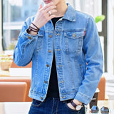 Aidase Denim Jackets Man Black Short Jeans Coat for Men Casual Slim Button G New in Original Korea Winter Oversize Size L Outwear Large aidase-shop