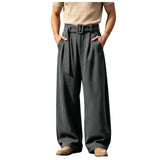 AIDASE  -  Men Sweatpants Korean Fashion Sportswear Mens Wide Leg Old Baggy Pants Casual Zipper Fly Pants Elastic Waist Roupas Masculinas aidase-shop