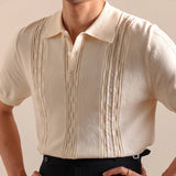 AIDASE  -  Summer Retro Collar Italy Polo Shirt Men Cotton Blend Short Sleeve Lightweight Breathable Casual Half Sleeve Top Knitted Tshirt aidase-shop
