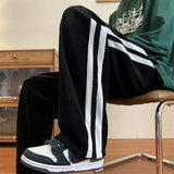 Aidase Loose Coffee Corduroy Pants Men Women Drawstring Striped Wide Leg Pants Autumn Casual Easy Care Anti-wrinkle Mopping Trousers aidase-shop