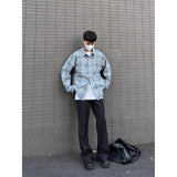 Aidase American Vintage 2024 Summer Men's Loose Tie Dyed Cotton Shirt Youth Streetwear Loose Long-sleeved Top Plaid No ironing shirt aidase-shop