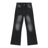 AIDASE  -  Washed To Make Old Loose Micro-flared Jeans, Men's Four Seasons New Fashion Straight Wide-leg Pants, Casual Floor-length Jeans aidase-shop