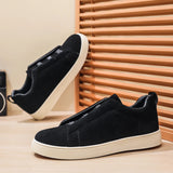 AIDASE  -  Spring men's thick soled board shoes high-quality suede leather casual sports shoes comfortable and fashionable low top shoes aidase-shop