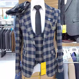 Aidase Man Suit Boutique Cross-border Foreign Trade Men Color Matching Wedding Casual Host Suit 3 Sets Wedding Suits for Men