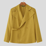 AIDASE  -  Men Blazer Solid Color Lapel Long Sleeve Casual Casual Male Suit Streetwear Loose Elegant Fashion Male Thin Coats Blazer aidase-shop