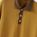 AIDASE  -  Men Shirt Knitted Patchwork Lapel Long Sleeve Spring Autumn Men Clothing Streetwear Loose 2025 Fashion Male Shirts S-5XL aidase-shop