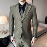 Aidase Spring Luxury Men High-end Suit Formal Groom Wedding Tuxedo Mens Work Party Slim Fit Suit 3 Piece ( Jacket + Vest + Pants ) 2024 aidase-shop