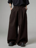 AIDASE  -  Loose Fit Men's Casual Pants with Pockets Pleated Slimming Daily Simple Style Pure Color Imported from Mainland China aidase-shop