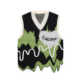 Aidase Sleeveless Knitwear Loose Fit Waistcoat Korean Popular Clothes Sweaters Male Y2k Elegant Open Designer New In Men's Knitted Vest aidase-shop