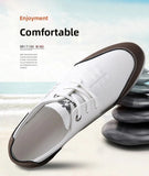 AIDASE  -  Men's Casual Leather Shoes Knot Business Leisure British Style round Toe Low Heel Anti-Slip Leather Lined Rubber Bottom aidase-shop