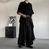 AIDASE  -  Men's Solid Color Irregular Skirt Pants Unisex American Retro Fashion Trend Street Loose Breathable Niche Summer Men's Bottoms aidase-shop