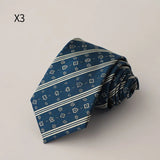 AIDASE  -  New Trendy Men's Silk Ties Jacquard Dot Floral Necktie 8cm Brown Green Neck Tie Daily Wear Shirt Suit Cravat Wedding Groom Gift aidase-shop