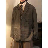AIDASE  -  Retro Street Style Loose Casual Plaid Suit Jacket for Men And Women Spring Autumn Small Batch College Style Trendy Outerwear aidase-shop