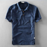 AIDASE  -  Summer New Fashion Men's Simple Shirt Square Collar Casual Loose Half-sleeved Versatile Handsome Top aidase-shop